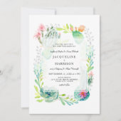 Invitation Moderne et simple aquarelle Desert Cactus Floral A (Devant)