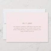 Invitation Moderne et simple Baby shower Blush et Gold (Dos)