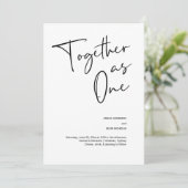 Invitation Moderne et simple ensemble en un seul mariage (Debout devant)