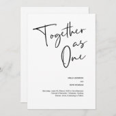Invitation Moderne et simple ensemble en un seul mariage (Devant / Derrière)