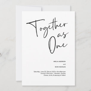Invitation Moderne et simple ensemble en un seul mariage