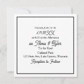 Invitation Moderne et Simple Modèle de Photo Unique Mariage (Dos)