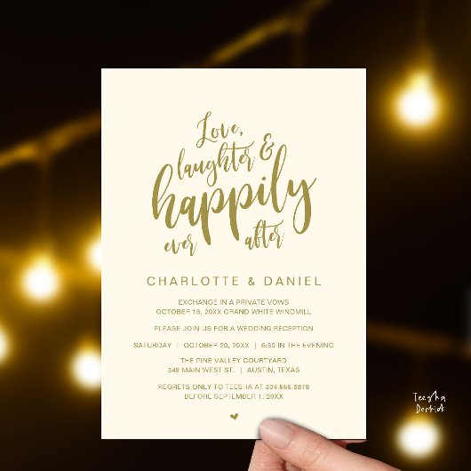 Invitation Moderne Faire Mariage Script Heureux Pour Toujours