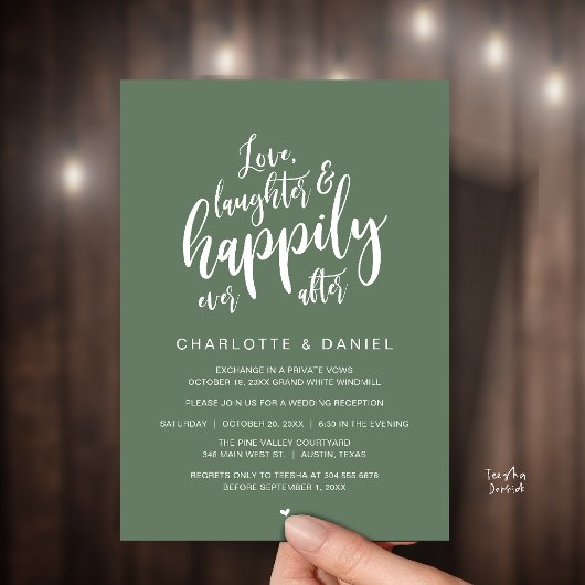 Invitation Moderne Faire Mariage Script Heureux Pour Toujours
