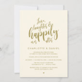 Invitation Moderne Faire Mariage Script Heureux Pour Toujours (Devant)