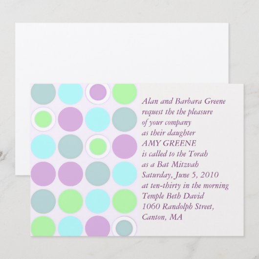 Invitation moderne faite sur commande de bat (Devant / Derrière)