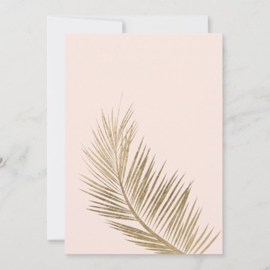Invitation Moderne faux or palmier élégant rose Sweet 16 (Dos)