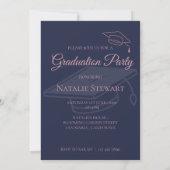 Invitation Moderne Faux Rose Gold GRAD Photo Graduation (Dos)