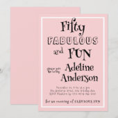 Invitation Moderne Fête d'anniversaire 50 ans et Fabuleuse Ro (Devant / Derrière)