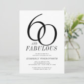Invitation Moderne fête d'anniversaire de 60 ans et fabuleuse (Debout devant)