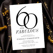 Invitation Moderne fête d'anniversaire de 60 ans et fabuleuse