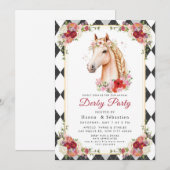Invitation Moderne Fête de Derby de Cheval Équestre (Devant / Derrière)