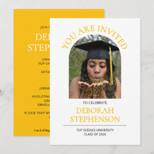 Invitation Moderne Fête de Remise des Diplômes de Photo Scien