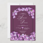 Invitation Moderne FinnRustique Violet Arc Lilac Mariage Flor (Devant)
