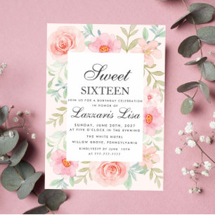 Invitation Moderne Fleur Anniversaire Or Fête Douze Ans