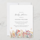 Invitation Moderne, Fleur sauvage, Baby shower (Devant)