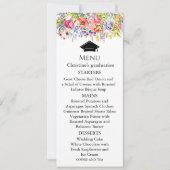 Invitation Moderne Fleur sauvage Printemps Menu Graduation (Devant)