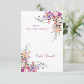 Invitation Moderne fleurs sauvages script place de douche de (Debout devant)