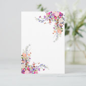 Invitation Moderne fleurs sauvages script place de douche de  (Debout devant)