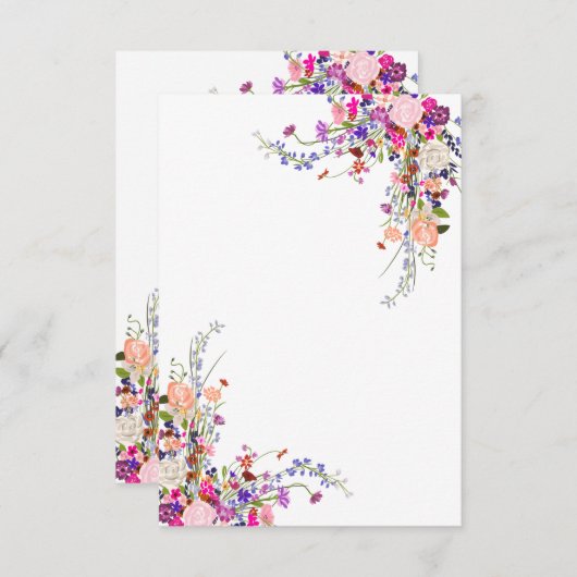 Invitation Moderne fleurs sauvages script place de douche de (Devant / Derrière)