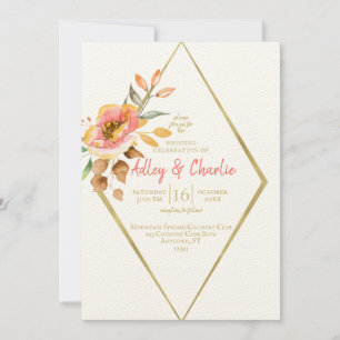 Invitation Moderne Floral Automne minimaliste Boho Chic Maria