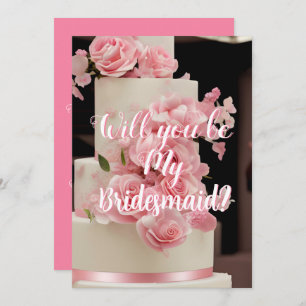 Invitation Moderne Floral Cake Brides Demande d'invitation de