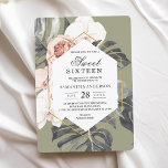 Invitation Moderne Floral Khaki Feuilles tropicaux & orchidée<br><div class="desc">Moderne Floral Khaki Feuilles tropicaux & orchidée</div>
