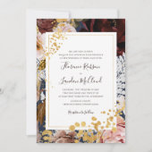 Invitation Moderne Floral Marine Mariage traditionnel cadre (Devant)