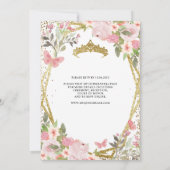 Invitation Moderne Floral rose rose or Tiara Quinceañera (Dos)