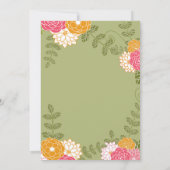 Invitation Moderne Floral Zinnia & Fleur Fête des mariées (Dos)