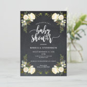 invitation moderne florale de baby shower de boho (Debout devant)