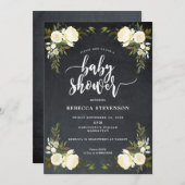 invitation moderne florale de baby shower de boho (Devant / Derrière)