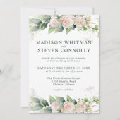 Invitation Moderne Flush Greenery Mariage Floral (Devant)