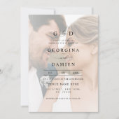 Invitation Moderne Fond 2 Photo Ampersand Tout en un Mariage (Devant)