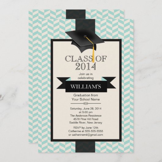 Invitation moderne formelle de fête de remise des (Devant / Derrière)