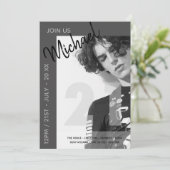 Invitation Moderne Fun 21e | Photographie d'anniversaire Invi (Debout devant)