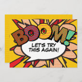 Invitation Moderne Fun Changer la date Comic Book Pop Art (Devant / Derrière)