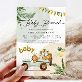Invitation Moderne Fun Jungle Safari Animaux Bébé Brunch Invi