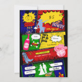 Invitation moderne fun rétro bachelorette cowgirl (Dos)