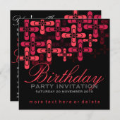 Invitation Moderne Funky Stylish Party Anniversaire Invitatio (Devant / Derrière)