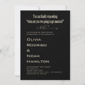 Invitation Moderne Funny Mariage noir blanc (Devant)