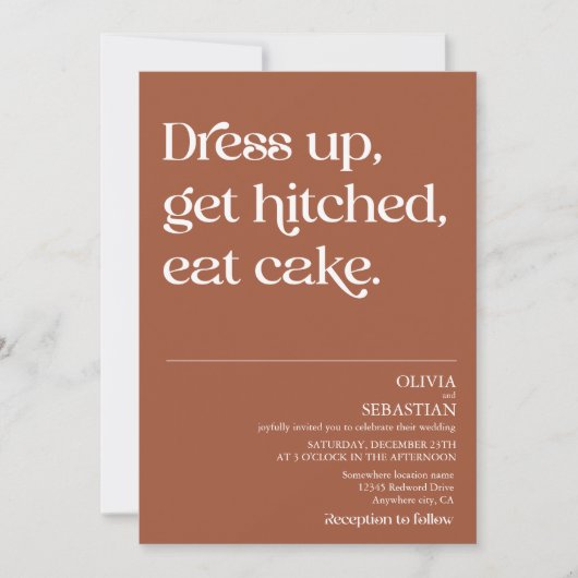 Invitation Moderne Funny minima de typographie Mariage en ter (Devant)