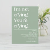 Invitation Moderne Funny Minimal Typographie Sage Green Maria (Debout devant)