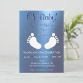 Invitation Moderne Garçon Oh Baby shower Pied Imprimer (Debout devant)