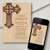 Invitation Moderne Garçons Adultes Confirmation espagnole