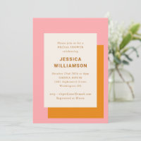 Moderne géométrique Baby Shower Rose et Orange
