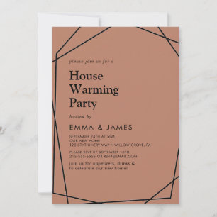 Invitation Moderne Géométrique Fête de Chauffe-Maison en Cu