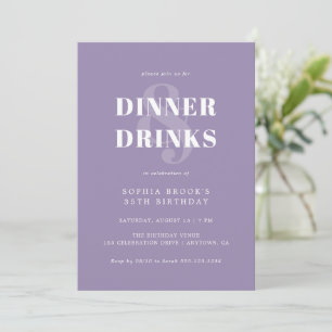 Invitation Moderne Girl Lilac Audacieuse Typographie Annivers