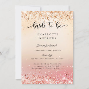 Invitation Moderne, Glitter Bride to be