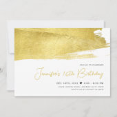 Invitation Moderne Gold Faux Foil Paint Sweet 16 (Devant)